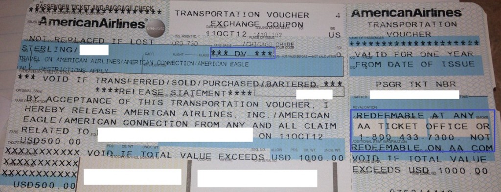 american airlines travel credit voucher